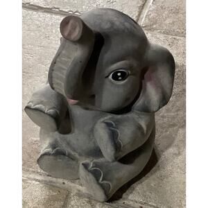 Vintage 1960’s ELEPHANT Pottery Coin & Bills Bank Money Saver 8+" Nursery Circus